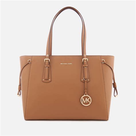 michael kors voyager logo bag leather top-handle tote|Michael Kors saffiano bag.